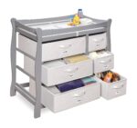 Mesa cambiadora Badger Basket con seis cestas, Gris