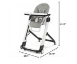 Peg Perego Siesta, Silla Alta Plegable y Reclinable Crece Con el Bebé, Altura Ajustable, Limpieza Rápida y Ruedas Fácile