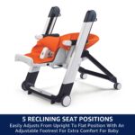 Peg Perego Siesta, Silla Alta Plegable y Reclinable Crece Con el Bebé, Altura Ajustable, Limpieza Rápida y Ruedas Fácile