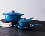 Juego de horno holandés Le Creuset MS1605 59SS de hierro fundido esmaltado 5 piezas azul marsella