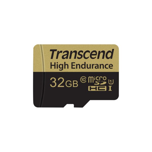 TRANSCEND INFORMACIÓN Tarjeta Microsd de alta resistencia de 32 GB con adaptador (TS32GUSDHC10V)