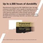 TRANSCEND INFORMACIÓN Tarjeta Microsd de alta resistencia de 32 GB con adaptador (TS32GUSDHC10V)