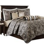 Juego de edredón Aubrey Madison Park MP13-2694 diseño damasquino para todas las estaciones tamaño matrimonial queen 90x9