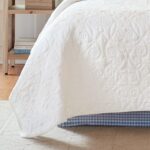 Edredón reversible algodón 100% Laura Ashley Revman International 213794 colección Felicity 3 piezas King blanco prelava