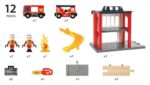 BRIO World - 33833 Central Fire Station | Juguete de 12 piezas para niños con camión de bomberos y accesorios para niños
