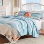 Juego de Edredon Costero King California King Greenland Home Fashions GL-1512ABSK coleccion Maui 5 piezas con almohadas