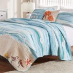 Juego de Edredon Costero King California King Greenland Home Fashions GL-1512ABSK coleccion Maui 5 piezas con almohadas