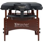 Master Massage Newport - Mesa de masaje portátil con cojín más denso de 2.5 pulgadas, madera dura teñida de nogal, cable