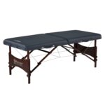 Master Massage Newport - Mesa de masaje portátil con cojín más denso de 2.5 pulgadas, madera dura teñida de nogal, cable