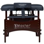 Master Massage Newport - Mesa de masaje portátil con cojín más denso de 2.5 pulgadas, madera dura teñida de nogal, cable