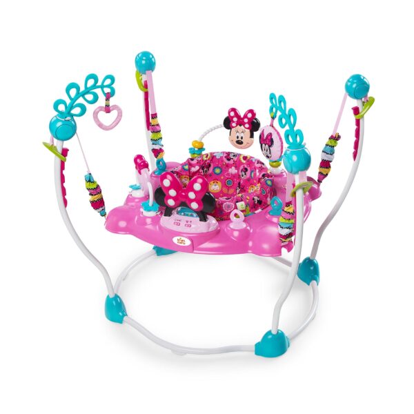 Bright Starts Disney Baby MINNIE MOUSE PeekABoo Centro de Actividades Saltador para Bebé con 8 Juguetes, Luces y Sonidos