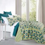 Juego de edredon individual HiEnd Accents Salado QW1005-TW-OC 2 piezas algodon reversible diseno medallion floral romant