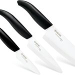 Kyocera FK-3PC BK - Juego de cuchillos de cerámica avanzada serie Revolution de 3 piezas, tamaños de hoja: 5.5 pulgadas,