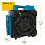 Secador de Alfombras y Soplador de Aire XPOWER X-2580 1/3 HP 550 CFM motor sellado tomas GFCI integradas medidor de hora