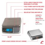 Báscula digital industrial y de cocina Escali M6630 capacidad 66 libras doble pantalla a prueba de derrames acero inoxid