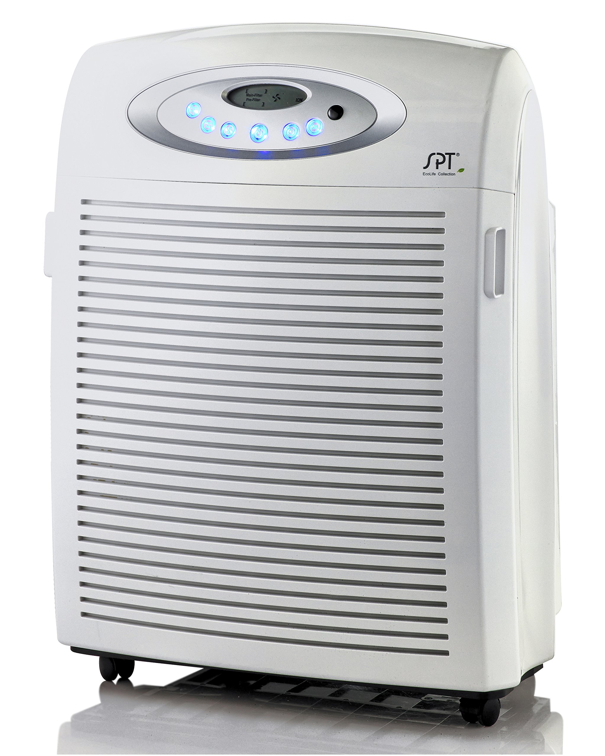 Version 1.0.0 Purificador de aire con filtro HEPA plasma ionizador y motor CC Sunpentown International Inc. AC-9966 captura humo polvo