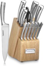 CUISINART C99SS-15P - Juego de cuchillos de bloque de 15 piezas con cuchillas de acero para corte preciso, ligero, acero