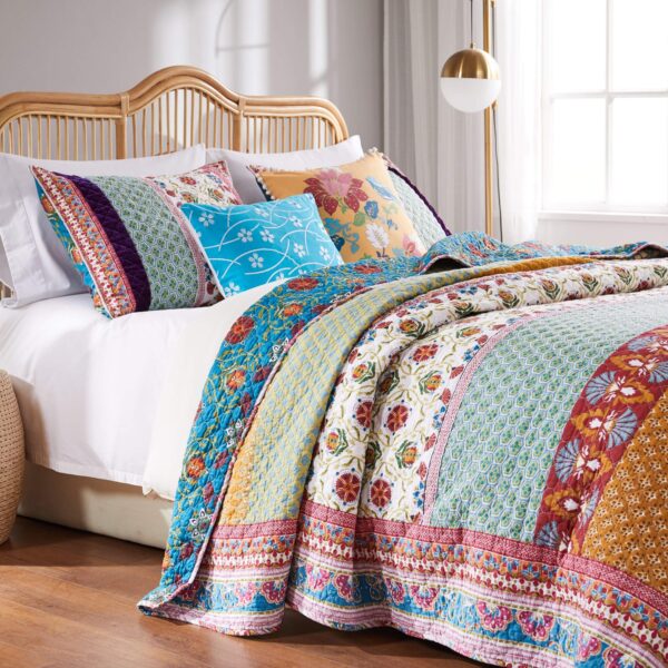 Juego de ropa de cama acolchada Greenland Home Fashions Thalia GL-1606AMSK 3 piezas King Cal King multicolor