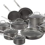 Batería de cocina Cuisinart Chefs Classic 66 17N juego de ollas y sartenes anodizado duro antiadherente 17 piezas