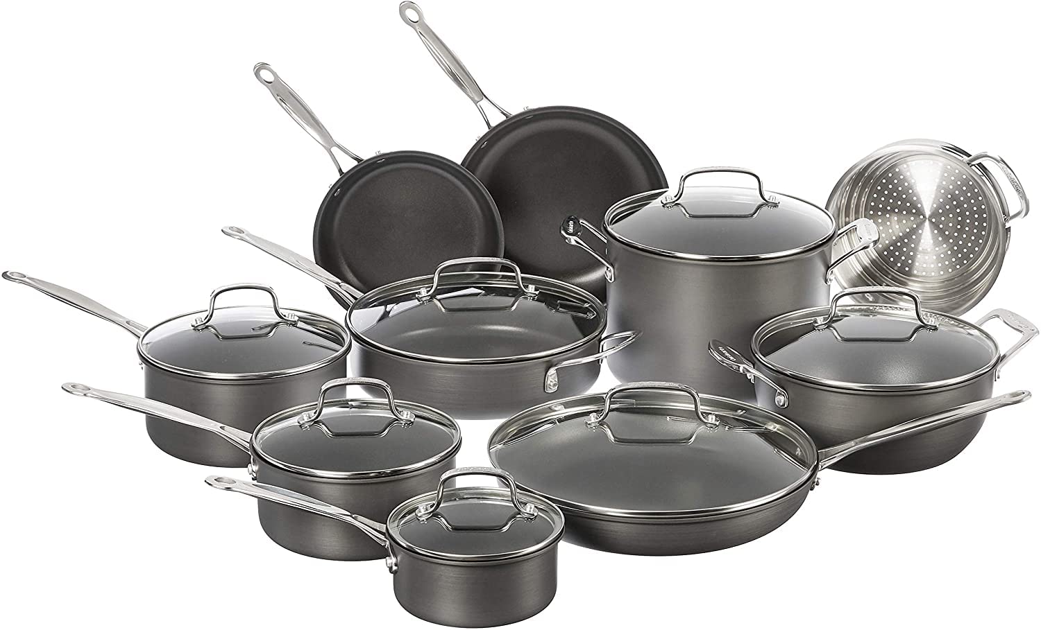 Version 1.0.0 Batería de cocina Cuisinart Chefs Classic 66 17N juego de ollas y sartenes anodizado duro antiadherente 17 piezas
