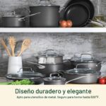 Batería de cocina Cuisinart Chefs Classic 66 17N juego de ollas y sartenes anodizado duro antiadherente 17 piezas