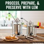 LEM Products Embutidora vertical de salchichas de acero inoxidable Mighty Bite con tubos de relleno de plástico de 5 lib