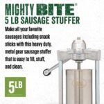 LEM Products Embutidora vertical de salchichas de acero inoxidable Mighty Bite con tubos de relleno de plástico de 5 lib