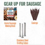 LEM Products Embutidora vertical de salchichas de acero inoxidable Mighty Bite con tubos de relleno de plástico de 5 lib