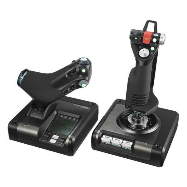 Control de vuelo para simulador Logitech G Saitek X52 945-000022 palanca acelerador pantalla LCD programable PC Windows