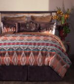 Edredon felpilla tejida rustico western Carstens Inc JB6101-5 Mojave Sunset Full Queen 5 piezas