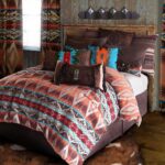Edredon felpilla tejida rustico western Carstens Inc JB6101-5 Mojave Sunset Full Queen 5 piezas