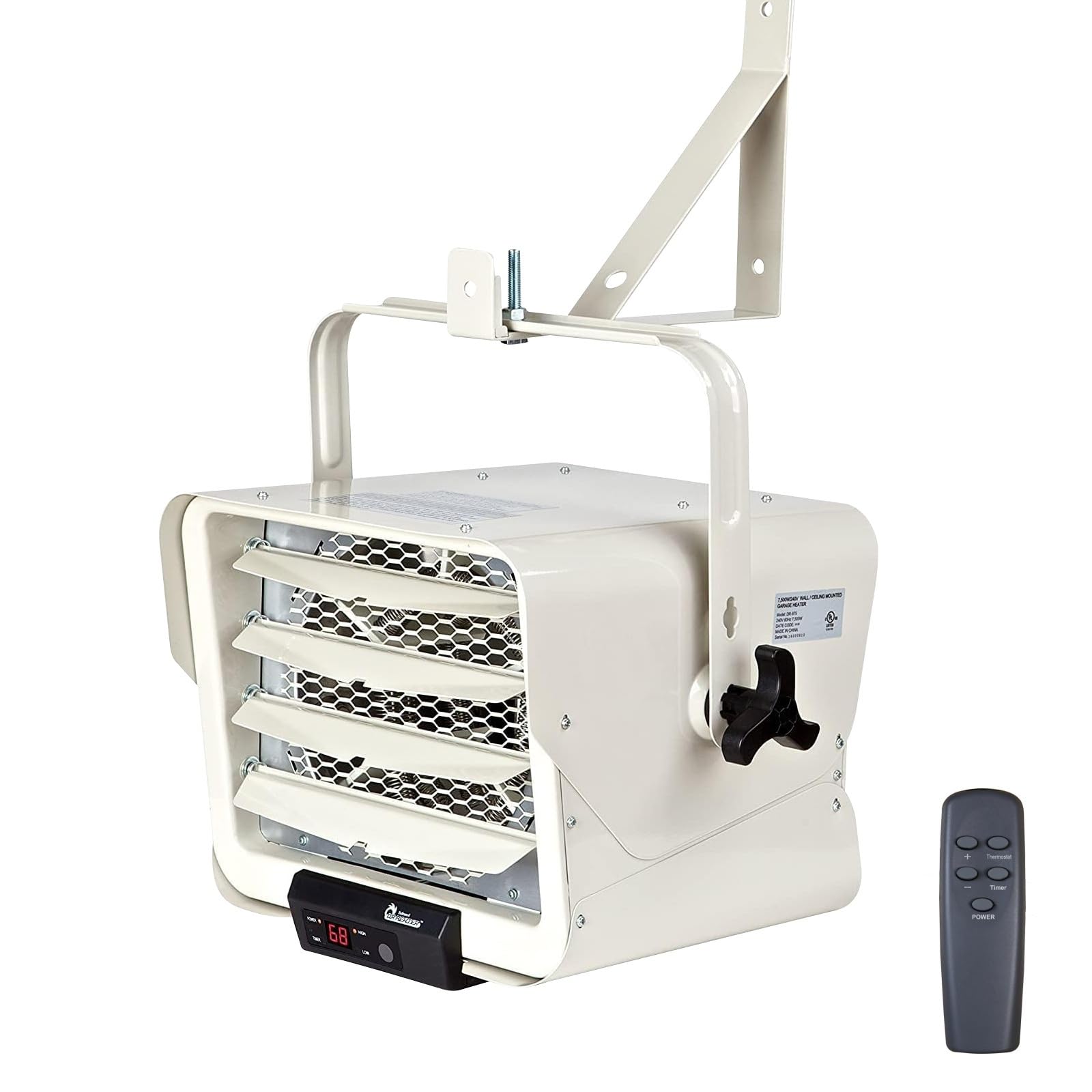Version 1.0.0 Calentador Electrico de Taller Dr. Heater USA DR-975 7500W 240V Montaje Pared/Techo con Termostato y Control Remoto