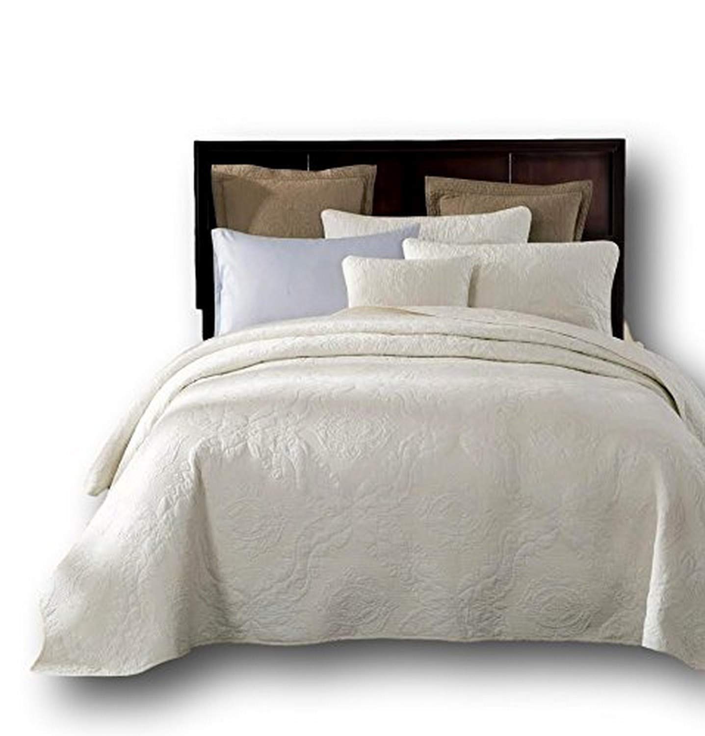Version 1.0.0 Colcha California King Tache Home Fashion JHW-643-CK color blanco ropa de cama individual