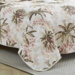 Juego de Edredón Reversible Tommy Bahama Bonny Cove Revman International 219348 algodón suave 3 piezas tamaño King marfi
