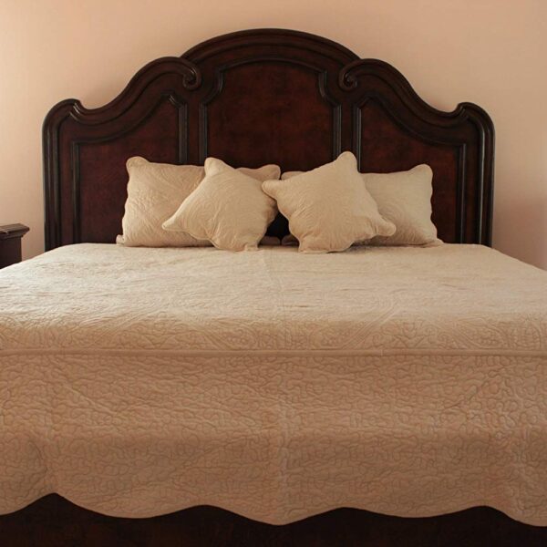Juego de colcha 5 piezas Tache Home Fashion DXJ109042-1F diseño floral cachemira color marrón mate suave tamaño matrimon