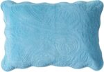 Juego de colcha Tache DXJ109042-2S 3 piezas individual microfibra suave diseño floral moqueta azul sólido
