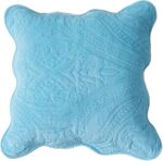 Juego de colcha Tache DXJ109042-2S 3 piezas individual microfibra suave diseño floral moqueta azul sólido