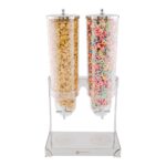 Dispensador de cereales de doble compartimento Restaurantware RWT0076 acero inoxidable 3 litros autoservicio recargable