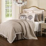 Juego de edredón Charlotte HiEnd Accents FB4900-SK-OC Super King algodón crema gris topo encaje 4 piezas ropa de cama cl