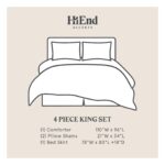 Juego de edredón Charlotte HiEnd Accents FB4900-SK-OC Super King algodón crema gris topo encaje 4 piezas ropa de cama cl