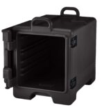 Transportador de charolas Cambro Manufacturing 300MPC-110 carga frontal porta alimentos térmico con asas negro