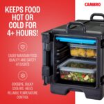 Transportador de charolas Cambro Manufacturing 300MPC-110 carga frontal porta alimentos térmico con asas negro