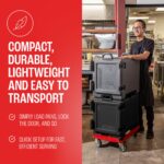 Transportador de charolas Cambro Manufacturing 300MPC-110 carga frontal porta alimentos térmico con asas negro