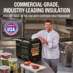 Transportador de charolas Cambro Manufacturing 300MPC-110 carga frontal porta alimentos térmico con asas negro