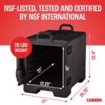 Transportador de charolas Cambro Manufacturing 300MPC-110 carga frontal porta alimentos térmico con asas negro