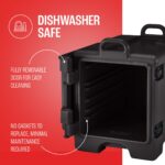 Transportador de charolas Cambro Manufacturing 300MPC-110 carga frontal porta alimentos térmico con asas negro