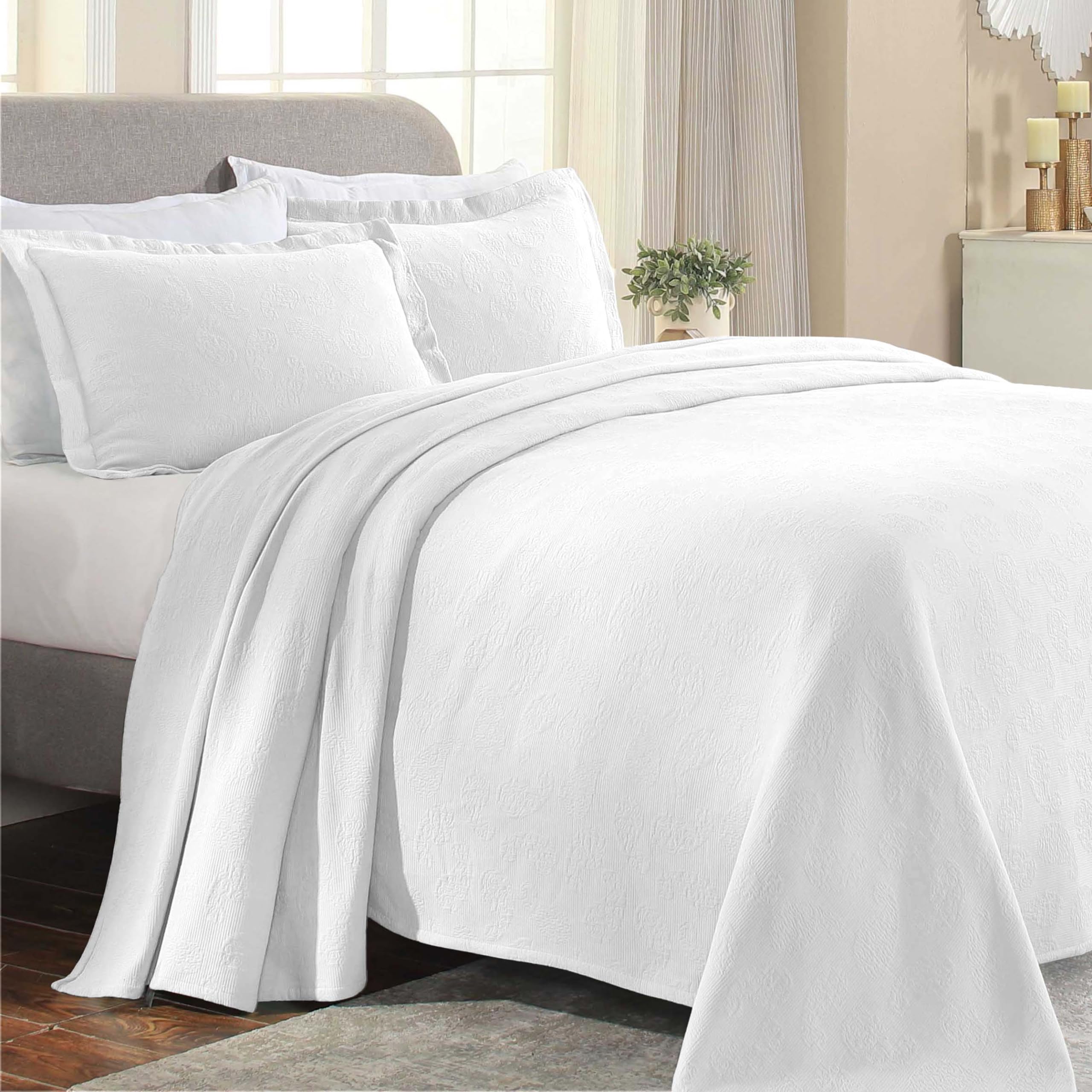 Version 1.0.0 Colcha matelasse Superior jacquard 100% algodón Home City Inc BEDSPREAD PAISE-KG-WH tamaño King blanco