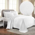 Colcha matelasse Superior jacquard 100% algodón Home City Inc BEDSPREAD PAISE-KG-WH tamaño King blanco