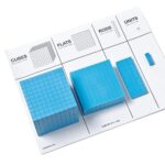hand2mind Juego completo de diez bloques de base de plástico azul, bloques de valor de lugar, cubos de conteo para matem