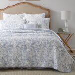Juego de edredón Laura Ashley Revman Industries 221083 King algodón suave reversible peso medio todo el año 3 piezas con